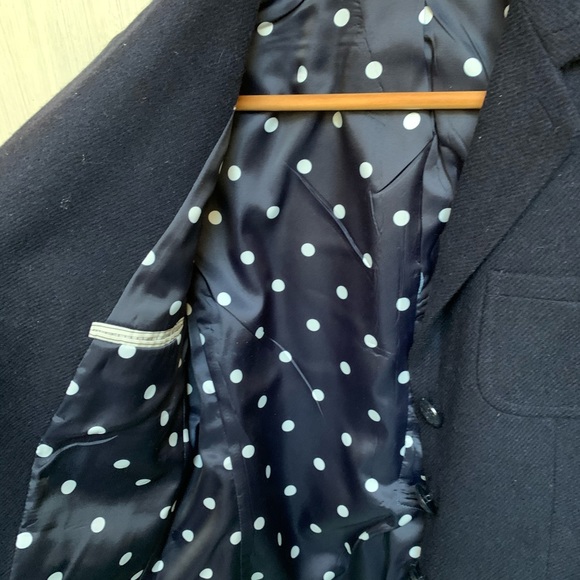 100% wool navy Brooks Brothers Blazer, dots lining - Picture 5 of 8
